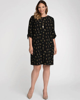 Manhattan A-Line Shift Dress in Potted Plant Print