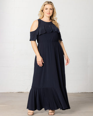 Piper Cold Shoulder Maxi Dress  in Nouveau Navy