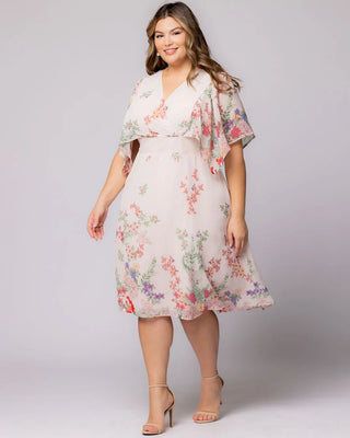 Breezy Border Print Cocktail Dress in Cottage Garden Border