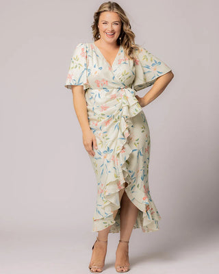 Alexandra Faux Wrap Gown - Sale! in Lush Lily Print