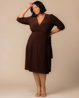 Essential Wrap Dress in Chocolate