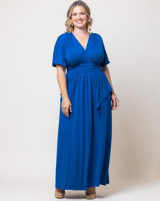 Indie Flair Maxi Dress in Cobalt Blue