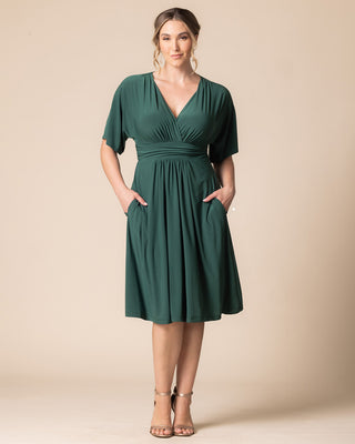 Gia Midi Dress in Hunter Green
