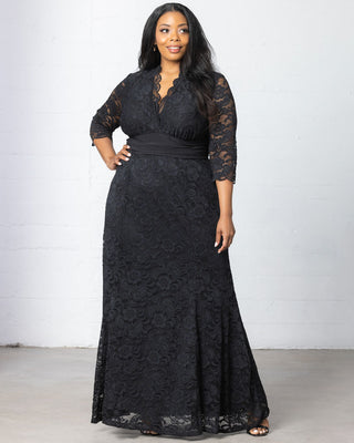 Screen Siren Lace Evening Gown  in Black