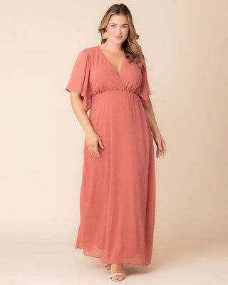 Carmella Chiffon Evening Gown in Peachy Keen