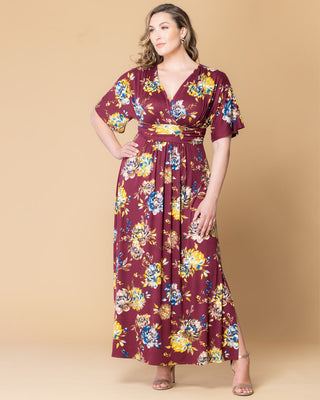 Vienna Maxi Dress - Sale! in Bordeaux Bloom