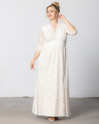 Amour Lace Wedding Gown in Ivory Lace/Nude Lining