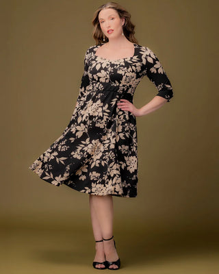 Royal Sweetheart Cocktail Dress in Vintage Ivory Florals