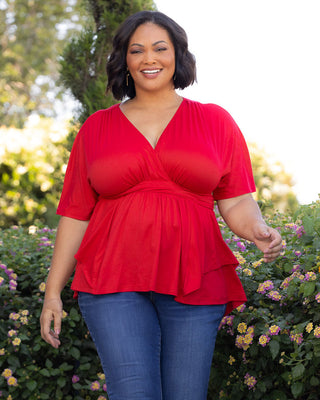 Promenade Top in Ruby Rendezvous