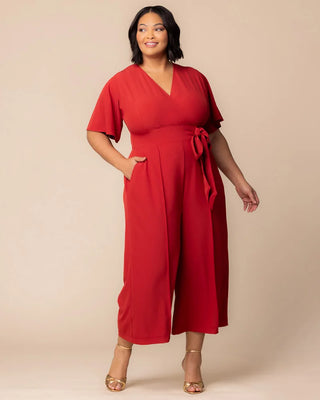 Evelyn Cropped Wide Leg Jumpsuit in Paprika