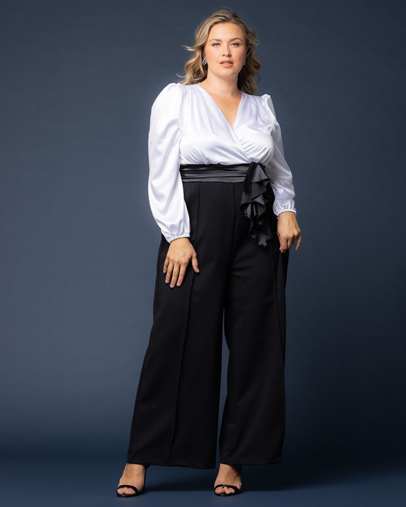 SATIN JUMPSUIT PLUS SIZE main image 0