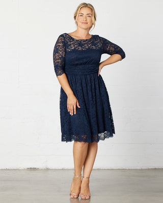 Luna Lace Dress  in Navy/Blue