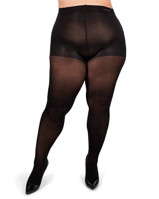Microfiber Opaque Control Top Tights - Final Sale in Black