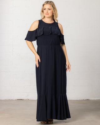 Piper Cold Shoulder Maxi Dress  in Nouveau Navy