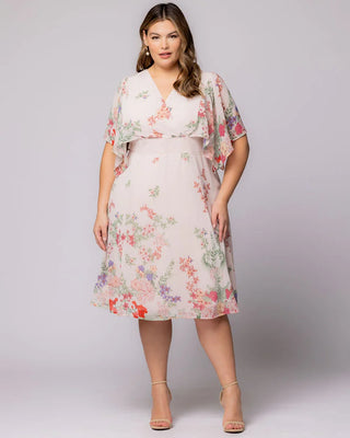 Breezy Border Print Cocktail Dress in Cottage Garden Border