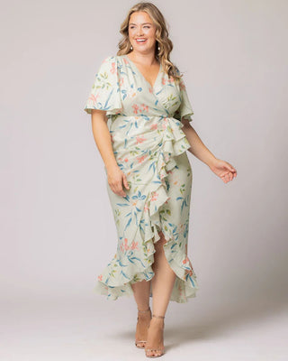 Alexandra Faux Wrap Gown - Sale! in Lush Lily Print