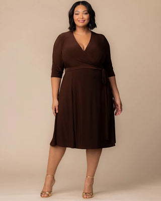 Essential Wrap Dress in Chocolate