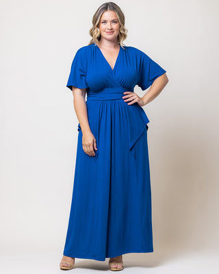 Indie Flair Maxi Dress in Cobalt Blue