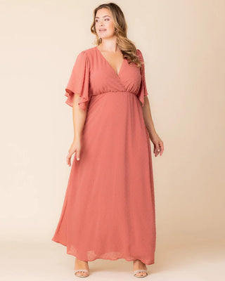 Carmella Chiffon Evening Gown in Peachy Keen
