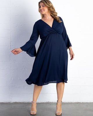 Brighton Bell Sleeve Dress  in Nouveau Navy