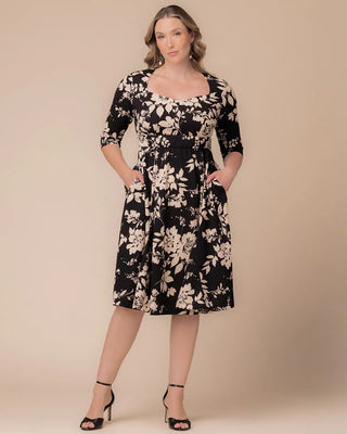 Royal Sweetheart Cocktail Dress in Vintage Ivory Florals