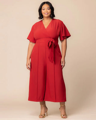 Evelyn Cropped Wide Leg Jumpsuit in Paprika