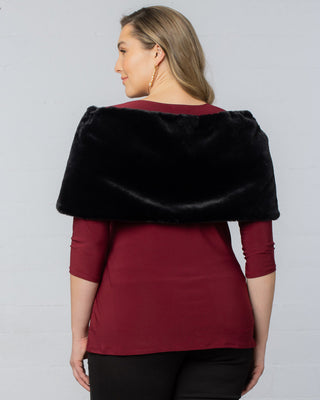Starlet Faux Fur Bolero Shrug in Black