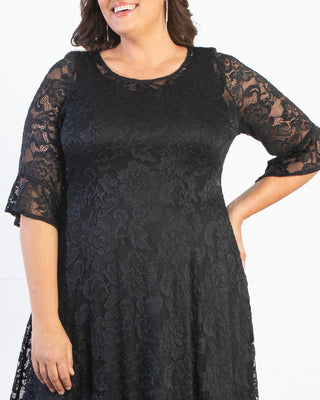 Livi Lace Dress  in Onyx