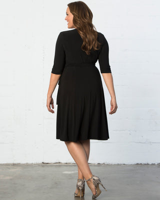 Essential Wrap Dress in Black Noir