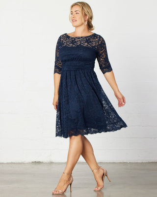 Luna Lace Dress  in Navy/Blue