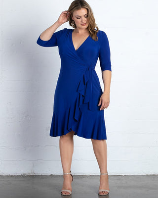 Whimsy Wrap Dress  in Cobalt Blue