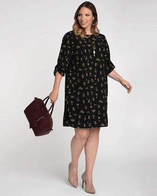 Manhattan A-Line Shift Dress in Potted Plant Print