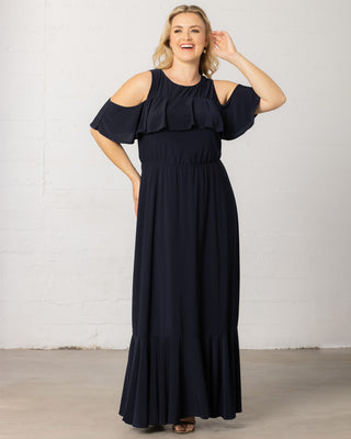 Piper Cold Shoulder Maxi Dress  in Nouveau Navy