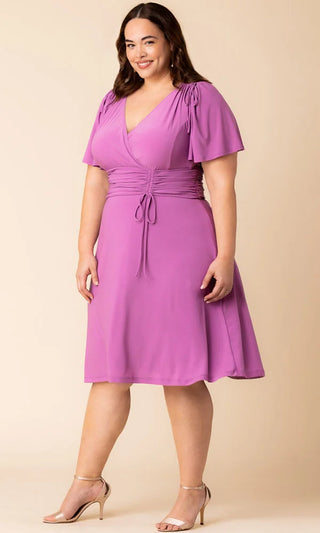 Jemma Ruched Tie Dress - Sale! in Lilac