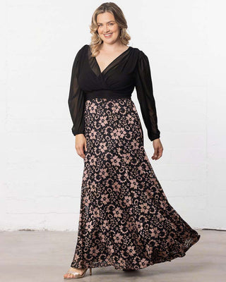 Mon Tresor Lace Evening Gown in Rose Gold Lace