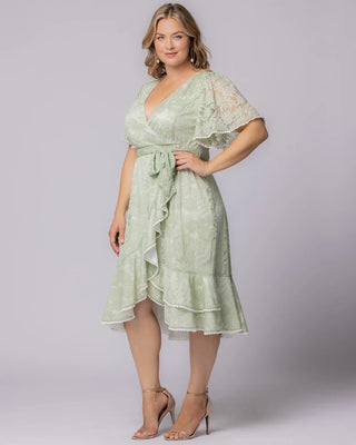 Palermo Lace Faux Wrap Cocktail Dress  -Sale! in Sage