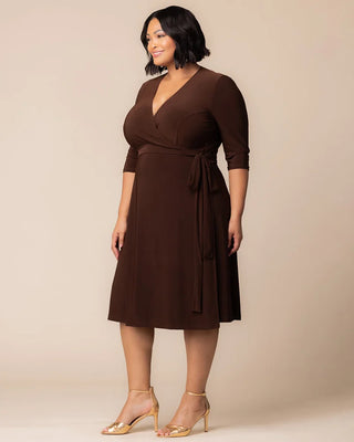 Essential Wrap Dress in Chocolate