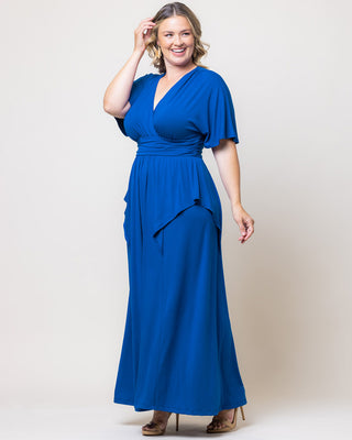 Indie Flair Maxi Dress in Cobalt Blue