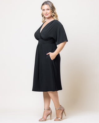 Gia Midi Dress in Black Noir