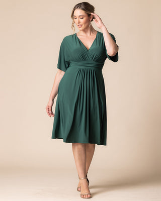 Gia Midi Dress in Hunter Green