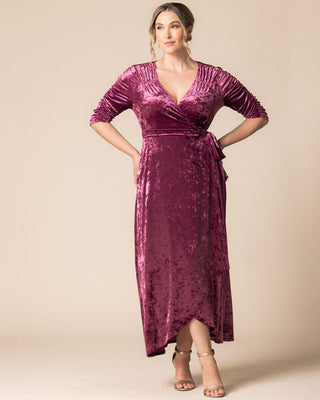 Cara Velvet Wrap Gown in Sugar Plum