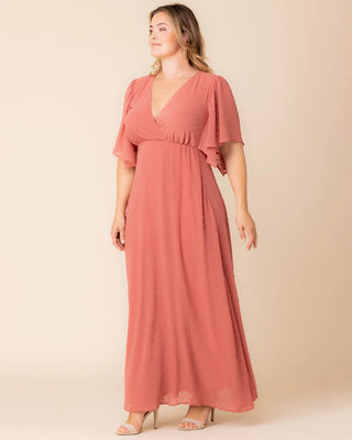 Carmella Chiffon Evening Gown in Peachy Keen