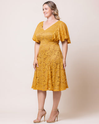 Camille Lace Cocktail Dress in Goldenrod