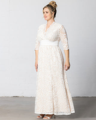 Amour Lace Wedding Gown in Ivory Lace/Nude Lining
