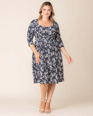 Royal Sweetheart Cocktail Dress in Aegean Blue Florals
