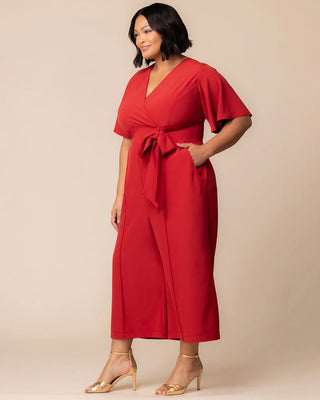 Evelyn Cropped Wide Leg Jumpsuit in Paprika