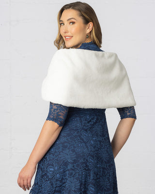 Starlet Faux Fur Bolero Shrug in Ivory