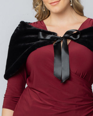 Starlet Faux Fur Bolero Shrug in Black
