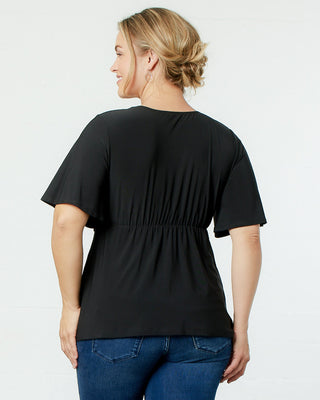 Abby Twist Front Top in Black
