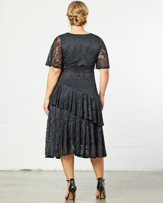 Lace Affair Cocktail Dress  in Onyx